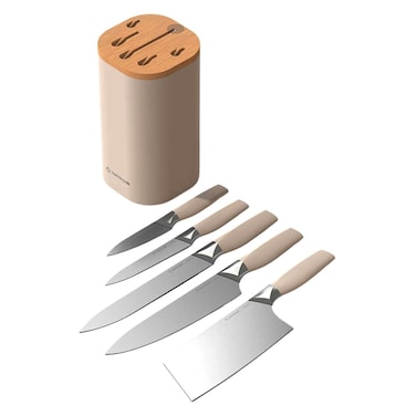 Nutricook, 6 Pcs Knife Set, Beige