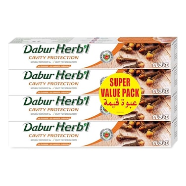 Dabur Clove Flavour Cavity Protection Toothpaste, 100g Pack of 4