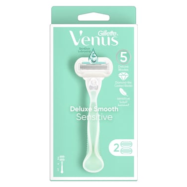 Gillette Venus Deluxe Smooth Sensitive 2 Blades Razor Handle