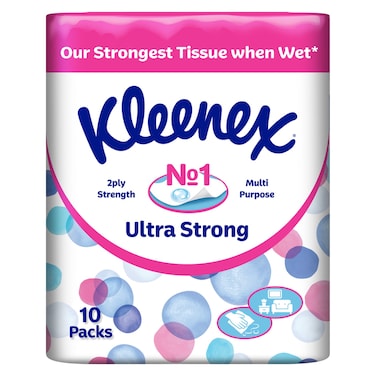 Kleenex Ultra Strong Tissues 114 Sheets, Pack of 10