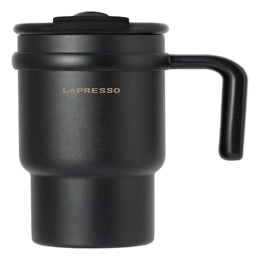 LePresso Thermo Flask Insulated Mug with Straw, Black, 900 ml