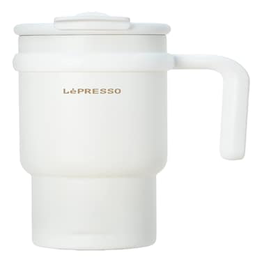 LePresso Thermo Flask Insulated Mug with Straw, White, 900 ml