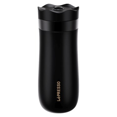 LePresso Insulated Mug with French Press, Black, 320 ml, 80x207mm