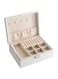 Shining Diva Fashion Jewellery Organisers Box Double Layer Large Capacity PU Leather Storage Case for Rings, Earrings, Necklace Jewelry Organizer for Women Travel (White) (BOX1011)