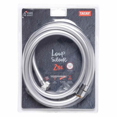 Tatay Loop Shower Hose, Satin Grey, 1.5m