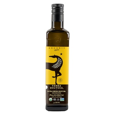 Terra Delyssa Organic Extra Virgin Olive Oil Glass Bottle, 500ml