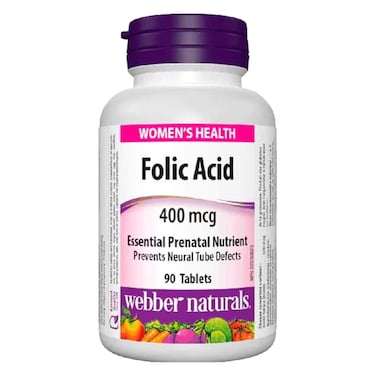 Webber Folic Acid 400mcg Tablet, 90 Tablets