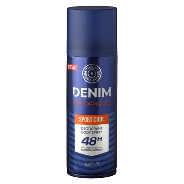 Denim Sport Cool Deodorant Body Spray, 200ml