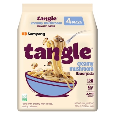 Samyang Tangle Creamy Mushroom Flavour Pasta, 105g Pack of 4