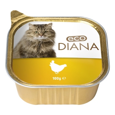 Eco Diana Chunks and Pate with Chicken Cat Wet Food Aluminium Tray, 100g