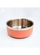Saluki Stainless Steel Double Wall Dog Bowls, 2200 ml Capacity, Peach