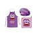Bright Bites Kids Apron, Chef Hat and Mitt Set, Purple, Mini