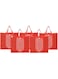 Fun Homes Shopping Grocery Bags Foldable, Washable Grocery Tote Bag With One Small Pocket, Eco-Friendly Purse Bag Fits In Pocket Waterproof &amp; Lightweight (Set Of 5,Red)