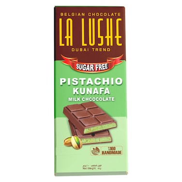 La Lushe Sugar Free Milk Chocolate Pistachio Kunafa, 60g