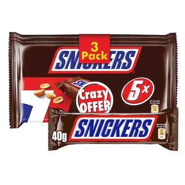 Snickers Chocolate Original, 3 Packs of 5x40g