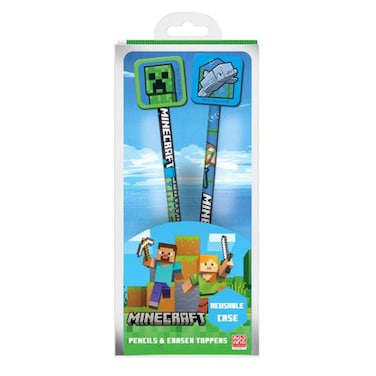 Minecraft Pencils and Eraser Toppers, 2 PCS