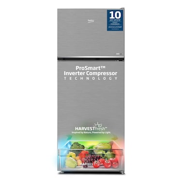 Beko Refrigerator 420 Litres Gross(367 Net) Capacity,Top Mount, No Frost,Low Noise,10 Years Warranty on ProSmart Inverter Compressor,RDNG420S(Silver)