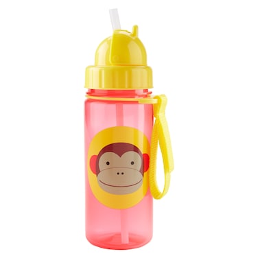 Skip Hop Zoo Monkey Printed Straw Bottle, 390ml