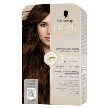 Schwarzkopf Creme Supreme Caring Colour Cream Full Kit, 5-60 Chocolate Brown