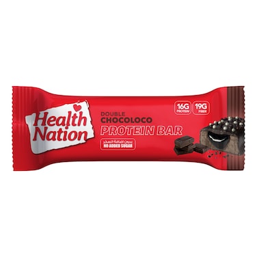 هيلث نيشن دابل شوكولوكو لوح بروتين، 60 غرام