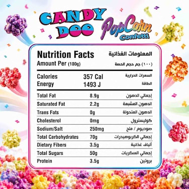Candy Doo PopCorn Confetti Sweet Popcorn Snack, 60g
