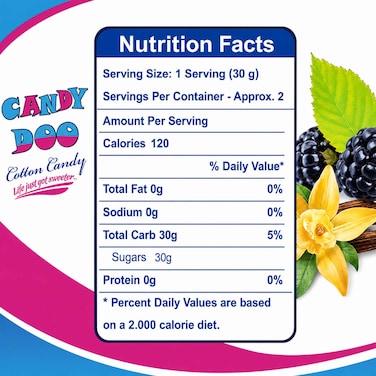 Candy Doo Vanilla Raspberry Cotton Candy, 60g
