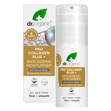 Dr. Organic Pro Collagen Plus Moisturiser Cream with Black Pearl, 50ml