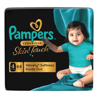 بامبرز حفاضات بشريط لاصق بلمسة فاخرة للبشرة، مقاس 4 (9-14 كغ)، 44 عدد