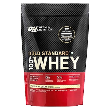 Optimum Nutrition Gold Standard Whey Protein, Vanilla Ice Cream, 454g