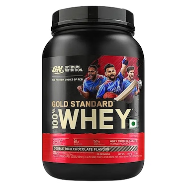 Optimum Nutrition Gold Standard Whey Protein, Double Rich Chocolate, 907g