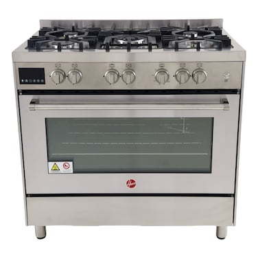 Hoover Cooker with 2 Fans HGC-G95G-PS, 90x60 cm, Silver, 5 Burners
