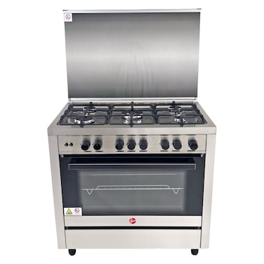 Hoover Cooker with Fan HGC-G95G-MS, 90x60 cm, Silver, 5 Burners