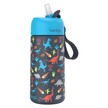 Bentgo Dinosaur Printed Stainless Steel Water Bottle, 413ml