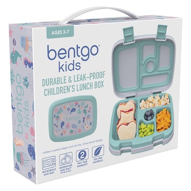 بينتغو صندوق غداء للأطفال مقاوم للتسرب مطبوع عليه صورة الحياة البحرية