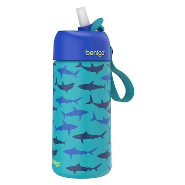 Bentgo Shark Printed Stainless Steel Water Bottle, 413ml
