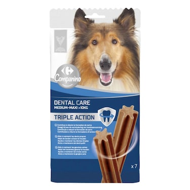 Carrefour Companino Medium-Maxi Dogs Dental Care Treats 7 Sticks, 180g