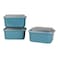3 Pcs Colours Rectangular Food Box, 0.8L