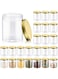 Irenare 24 Pcs 16 oz Clear Plastic Jars with Ribbed Lids Wide Mouth Food Plastic Mason Jars 16 oz Airtight Paint Storage Containers for Dried Fruit, Honey, Nuts, Kitchen Household (Golden Lids)