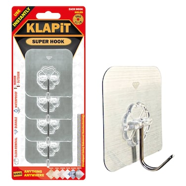 KLAPiT Super Hook, Silver, 4 PCS