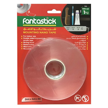 فانتاستيك شريط نانو لاصق مزدوج الجوانب 2 ملم × 3 سم × 5 متر