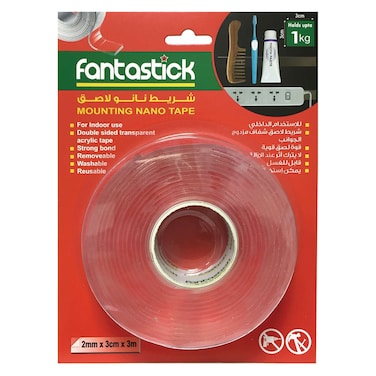 Fantastick Double-Sided Mounting Nano Tape, 2mmx3cmx3m