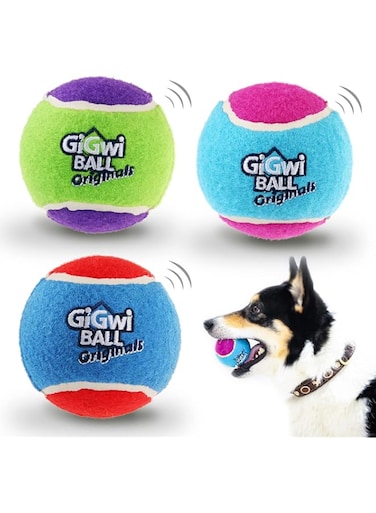 GiGwi Original Ball Dog Toy Set, Multi-Colour, Medium, 6118, 3 Pcs