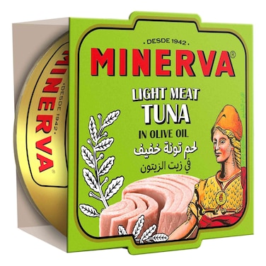 مينيرفا تونة خفيفة في زيت الزيتون 160 غرامًا