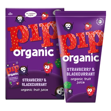 Pip Organic No Added Sugar Strawberry and Blackcurrant Fruit Juice, 180ml Pack of 4