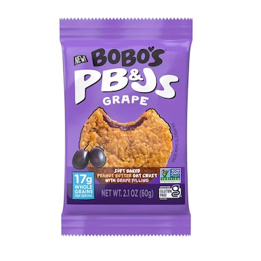 Bobo's PB &amp; Js Grape Jam Filled Oat Bars, 60g 