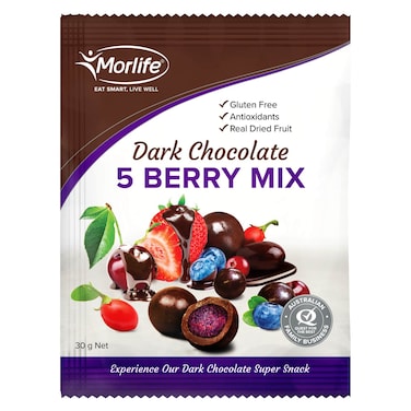 Morlife Dark Chocolate 5 Berry Mix, 30g