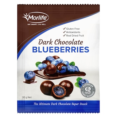 مورلايف شوكولاته داكنة بالتوت الأزرق، 30 غرام