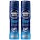 NIVEA MEN Fresh Active Antibacterial Deodorant Spray for Men, 48H Active, 150ml, Pack of 2
