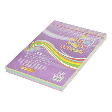 FIS 4 Mixed Pastel Coloured A4 Photocopy Paper, 200 Sheets