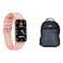 Swiss Military Rhine Smart Band Smartwatch with Backpack Bundle, Bluetooth, Pink